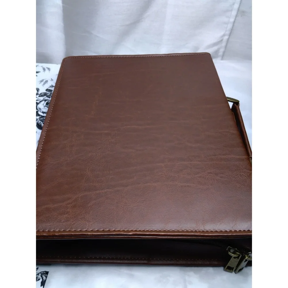 FINPAC Leather Bible Cover Carrying Book Zip Case with Zippered Pocket 12X9